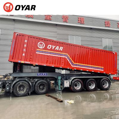 China Oyar Brand 3 Axle Truck Trailer 40ft Van Type Van Box Semi Trailer With Iron Cargo Box for sale