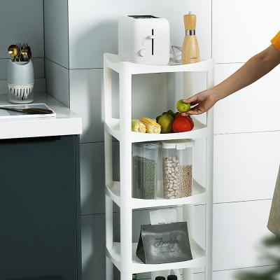 China Easy Assemble Multifunctional Solid Structure Japan Home Eco-friendly Kitchen 4 Layers Storage Plastic Rack for sale