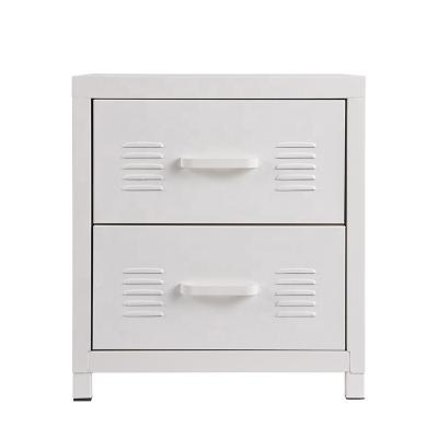 China Flip Up Nordic Style Two Drawers Promotion Steel Bedroom Furniture Bedside Cabinet Te koop