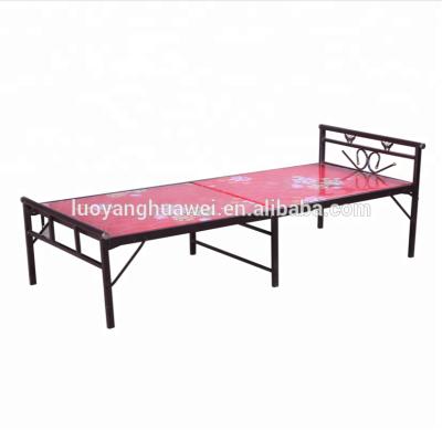 China 2018 Foldable Home Furniture Portable Folding Bed Metal Bed School Furniture Wall Single Bed for sale