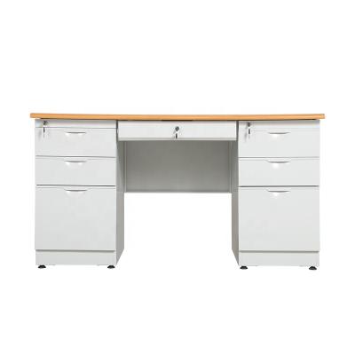 China Knock Down China Factory Wooden Top Lockable Drawers Steel Desk for sale