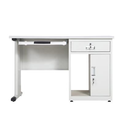 China Home Furniture Metal Office KD Computer Table Steel Desk With Three Drawers for sale