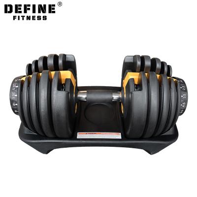 China Eco-Friendly Set Hot Sale Fitness Adjustable Weight Dumbbell With Ruber Handle 24Kg 40Kg Set Unisex for sale