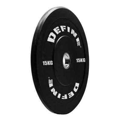 China Morden DEFINE FITNESS Logo Black Rubber Bumper Plates Custom Made for sale