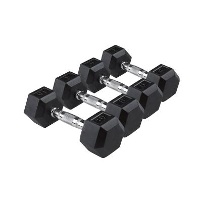 China Rubber Covered Dumbbell SET FITNESS Gym Dumbbell Weighs Hex Dumbbells for sale