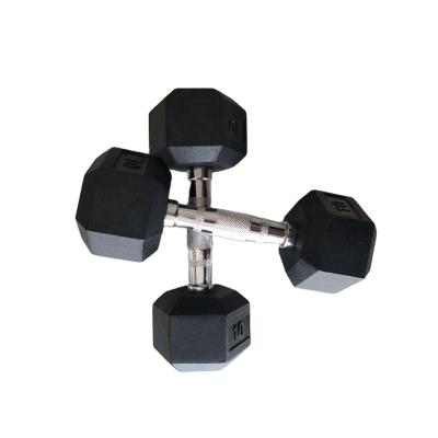 China Wholesale Hexagon Rubber Heavy Duty Rubber Dumbbells Smell Dumbbell Rubber Material For Sale for sale