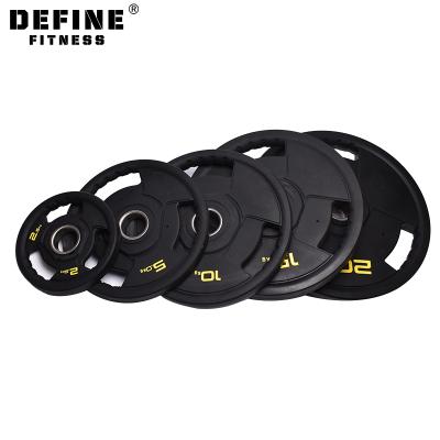 China Universal Polyurethane Bumper Plates 2 Inch Bumper Weight Plate With Steel Insert Bumper Weights Set Free Weight Plates for sale