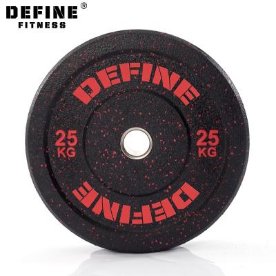 China Universal DEFINE FITNESS Bumper Plate Set Competition Gym Weight Plate Rubber Barbell Plates for sale