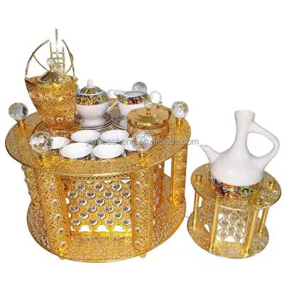 China 2021 Viable Popular Metal Coffee Tray Ethiopian Coffee Rekebot With Porcelain Coffee Cup Set for sale