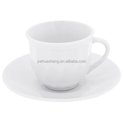 China Factory Price Viable Ethiopian Fine Porcelain Coffee Cup Set Ceramic Coffee and Tea Set White Cup and Saucer for sale