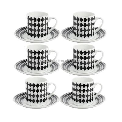 China HS Viable Factory Wholesale Modern Stylish Ceramic Mugs Set Of 6 Tea Cups And Saucers Ceramic Arabic Coffee Mugs for sale