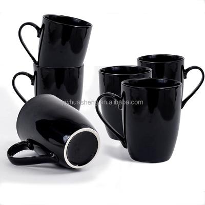 China Manufacturer High Quality Disposable Black 11oz Custom HS Logo Print Ceramic Mug Coffee Cup for sale