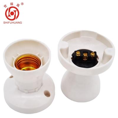 China High Temperature Copper Electrical Screw Lamp E27 Bulb Socket Lamp Holder for sale