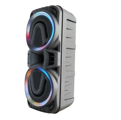 China No 8 Inch Dual Port Portable Speaker With Rolling LED/Karaoke/USB Music Player for sale