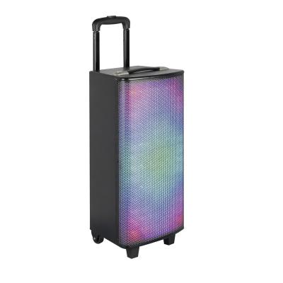 China No Trolley Double Subwoofer Portable DJ Party Speaker Sound Box With Led Star for sale