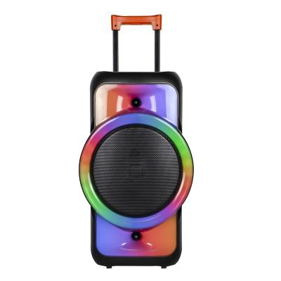 China New Wireless Portable DJ Party Speaker Subwoofer Trolley Speaker Sound Box With Led Flash for sale