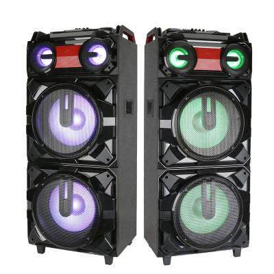 China Big AirPlay Power DJ Bass Speakers Active Professional Outdoor Music Stage Speaker With Wireless Microphone for sale