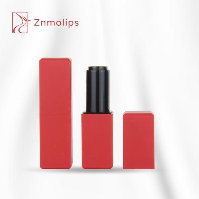 China Red Square Lipstick Tube Matte 12.1mm Cosmetic Custom Solid Lipstick Case Packaging for sale