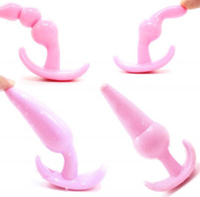 China TPE/TPR 7 Pcs Set Silicone Electric Shock Vibrating Sex Toys Butt Anal Plug For Male Couple Anal Sex for sale