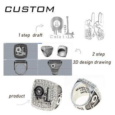 China Other Cheap Customized Logo Baseball Softball Basketball Football Tournaments Championship Rings Size 6 To Size 14 for sale