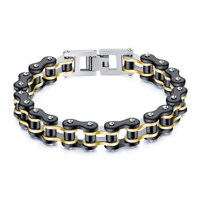 China Luxury Hot Sale Bike Motorcycle Chain Link Bracelet Colorful Stainless Steel Bracelet For Men for sale