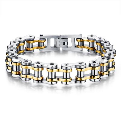 China Luxury High Quality Stainless Steel Bracelet Men Party Jewelry For Friends Gifts Punk Bicycle/Motorcycle Bike Chain Bracelet for sale