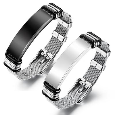 China 2023 High Quality Private Engraved Fashionable Men's Silicone Stainless Steel Bracelets Casual/Sporting Custom for sale