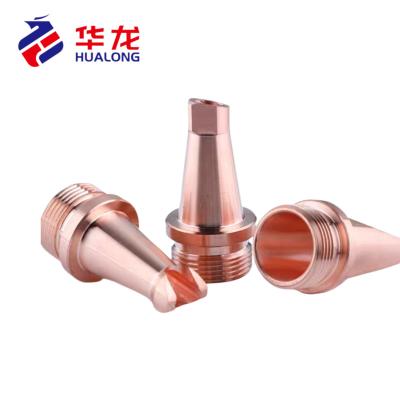 China Building Material Shops Hot Sale CNC Welding Machine Parts Copper Noses For Laser Welding Machine Cutting Nozzle Hand Held Copper Parts for sale