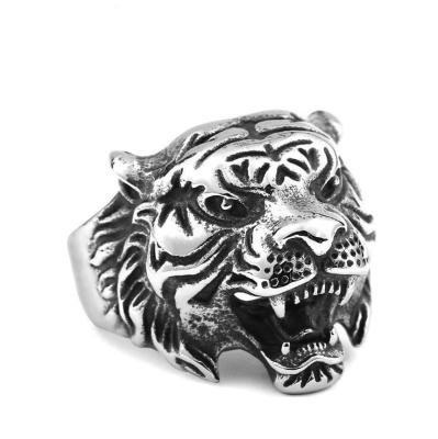 China Tiger Head Ring Men's fashion ring wholesale original BOHEMIA zodiac jewelry 2022 dominant personality retro for sale