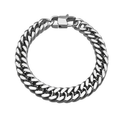 China 2022 Hiphop Hit For Amazon Men's Jewelry Wrist Band Surgical Stainless Steel Link Chain Charm Cuban Chain Bracelet Handmade for sale