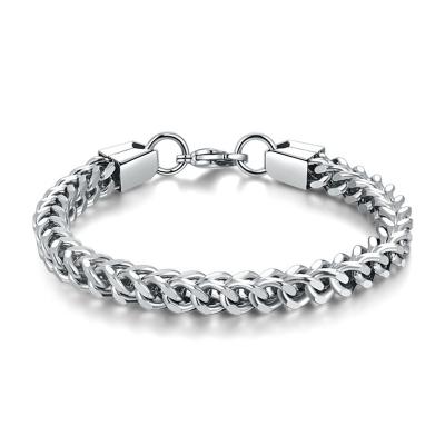 China Titanium Bracelets Men's Titanium Hiphop Jewelry Stainless Steel Dominant Simple Classic Hip-Hop Style Personalized Chain Bracelet for sale