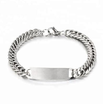 China Cute Wholesale Silvery High Quality Engravable White Stainless Steel Bracelet Bangle Fashion Ornaments Custom for sale