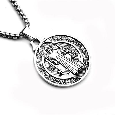 China European and American Vintage Virgin Mary Men's New Casual/Sporty Necklace Personality Stainless Steel Necklace Jewelry for sale