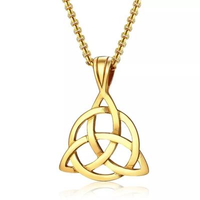 China 2022 Wish Gold Necklace Stainless Steel Pendant Jewelry Lucky Knot Simple Border Neo-Gothic E-commerce New for sale