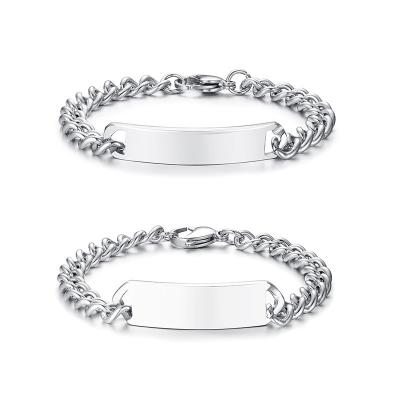 China Cute version Korean jewelry titanium steel men's bracelet stainless steel brand dominant curved bracelet customized for sale