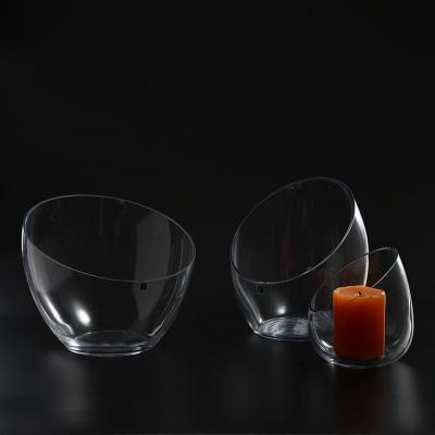 China Factory wedding eco-friendly decoration home deco glassware supply clear glass flower vase candle holders on sale for sale