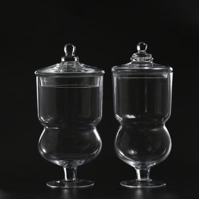 China No for Amazon factory sellers hot sale transparent design glass candy jar directly or marshmallow jar with glass lid for sale