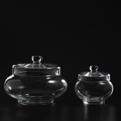 China No storage jar glassware with glass lid for candy and marshmallow glass jar for European market Chinese factory directly for sale