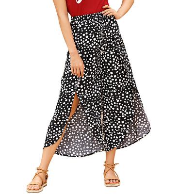 China 2021 New Europe Women's Fashion Breathable Spring And The United States Fork Open-leg Slim Casual Irregular Split Culottes for sale