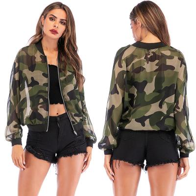 China Women Sun Protection Camouflage Clothing Camouflage Shorts Long Sleeve Sunscreen Breathable Zipper Sports Outdoor Training Coat for sale