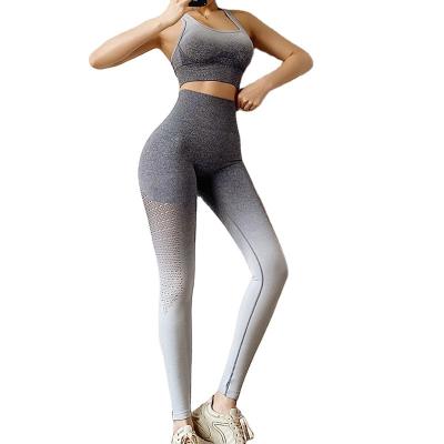 China Breathable Multiple Colors Women's Clothing Set Sports Bra and Yoga High Set Leggings Workout Seamless Waist Sportswear for sale