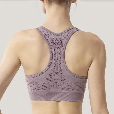 China 2021 New Fashion High Quality Women's Seamless Breathable Burning Elastic Lift Seamless Fitness Workout Yoga Sports Bra for sale