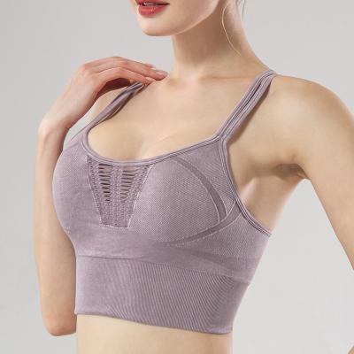 China High Quality Women's Breathable Sexy Burning Elastic Lift Seamless Naked Feeling Fitness Shape Yoga Sports Bra for sale