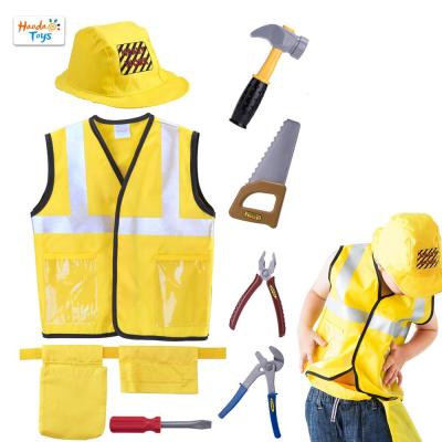 China Children Role Playing Children Engineering Dress Built Toy Construction Worker Costume Role Play Kit Set for sale