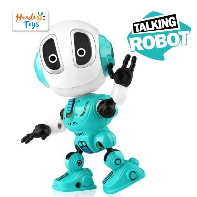 China Recording Mini Smart Interactive Toys Sensitive LED Eyes Flexible Metal Body Talking Robot Kit with Sound and Touch Robots Toy for Kids for sale