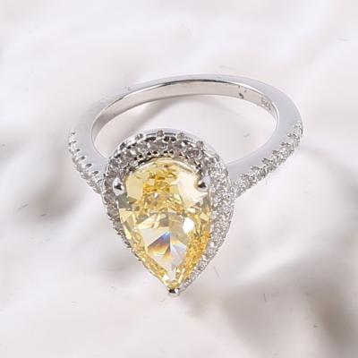 China Stralende Scherpe Peervormige 2.6g 925 de Zilveren Ringen Sterling Silver Diamond Ring van CZ Te koop