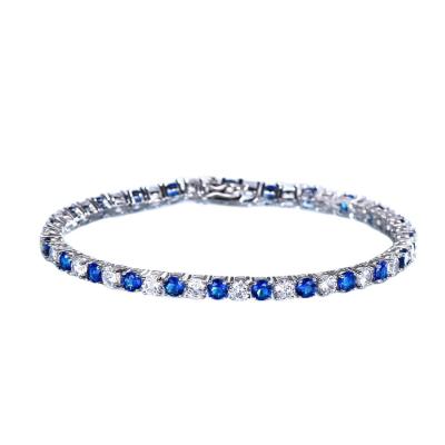 China De luxe leidde tot Nano Blauwe Sapphire Bracelet Women Romantic Wedding 925 Zilveren Fijne Juwelen Te koop