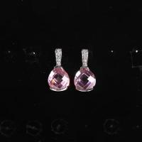 Chine Boucles d'oreille du rond 2.30g 925 Sterling Silver Earrings Pink Gemstone à vendre