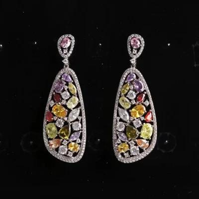 China 10.48g 925 Silver CZ Earrings Natural Gemstone Earrings Wholesale Jewelry Suppliers for sale