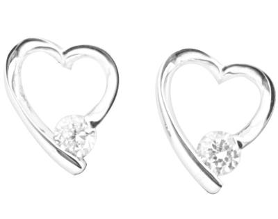 China Los pendientes de corazón son de plata 925 CZ Pequeños de piedra Cz 1.0-1.25mm Perfecto para cualquier ocasión en venta